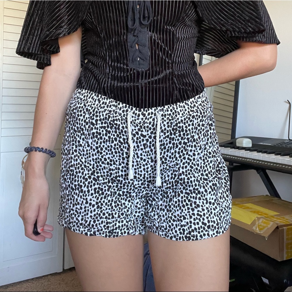 Black and white lounge shorts